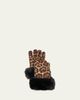 Sofia Cashmere Leopard Print Cashmere Gloves w/ Faux Fur Cuffs - 1