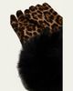 Sofia Cashmere Leopard Print Cashmere Gloves w/ Faux Fur Cuffs - 2