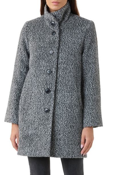Sofia Cashmere Sofia Cashmere Funnel Neck Alpaca Blend Boucle Coat
