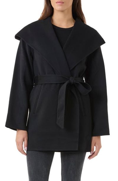 Sofia Cashmere Sofia Cashmere Hooded Belted Wool & Cashmere Coat