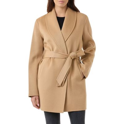 Sofia Cashmere Sofia Cashmere Wool & Cashmere Blend Wrap Coat