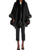 Sofia Cashmere Women's Faux Fur & Cashmere U-Cape - 2