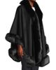 Sofia Cashmere Women's Faux Fur & Cashmere U-Cape - 4