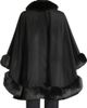 Sofia Cashmere Women's Faux Fur & Cashmere U-Cape - 5