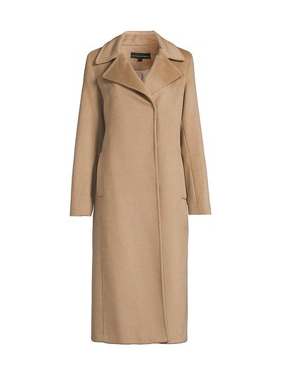 Sofia Cashmere Women's Notch Lapel Baby Camel Hair Coat