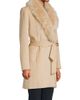 Sofia Cashmere Women's Shearling Collar Wrap Coat - 4