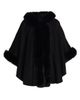 Sofia Cashmere Women's Whipstitch Faux-Fur Hooded Cape - 1