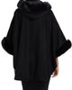 Sofia Cashmere Women's Whipstitch Faux-Fur Hooded Cape - 5