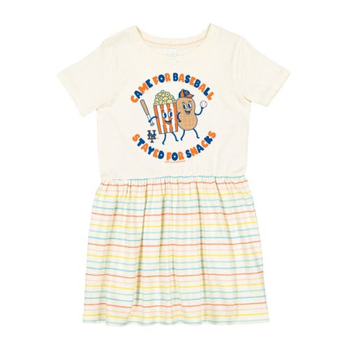 SOFT AS A GRAPE Girls Toddler Soft as a Grape White New York Mets Snack Dress 