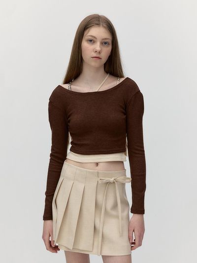 SOFT SEOUL CLASSIC PLEATS MINI WRAP SKIRT [BEIGE]