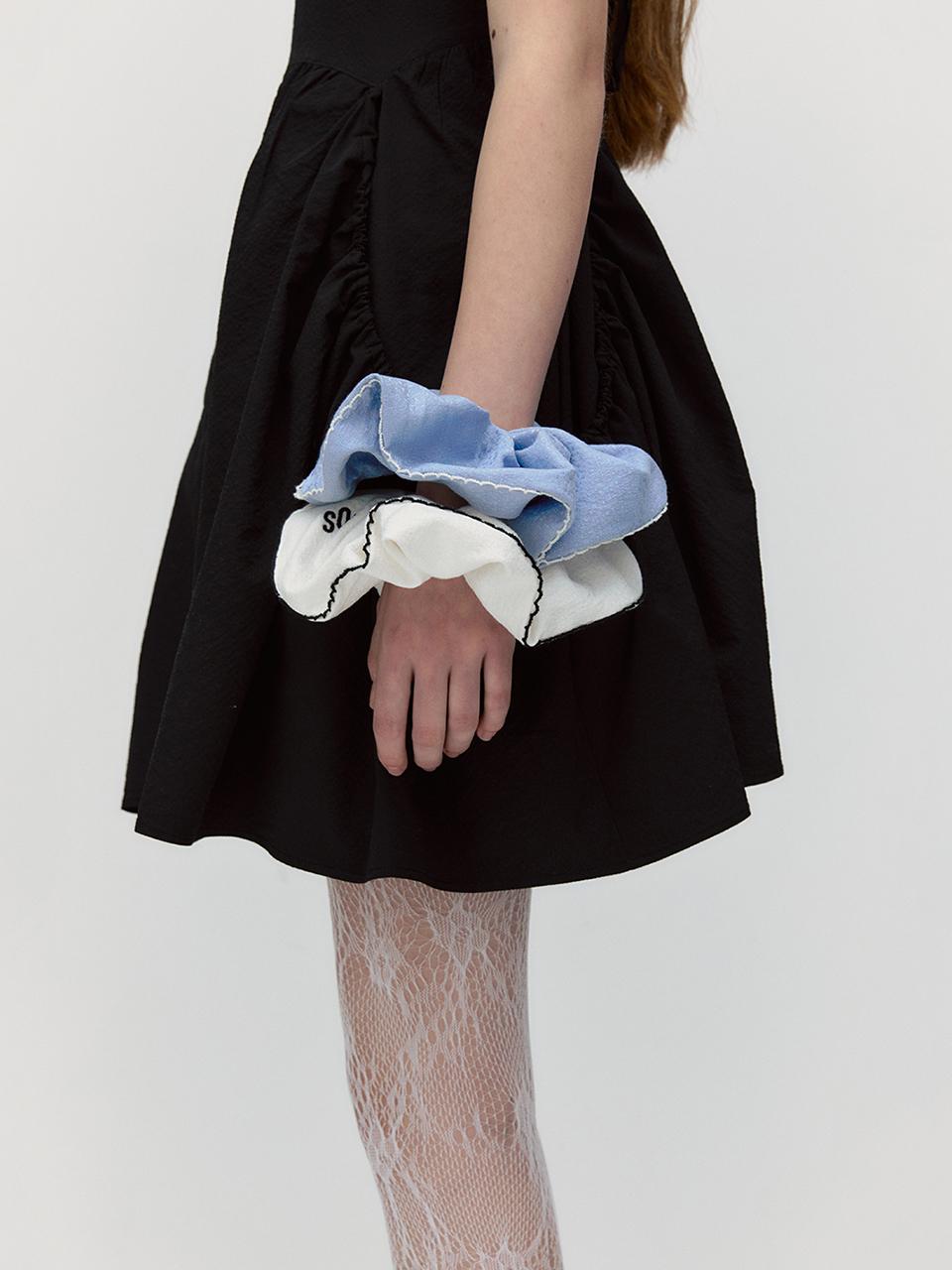 SOFT SEOUL Jacquard Puff Scrunchie_Baby Blue