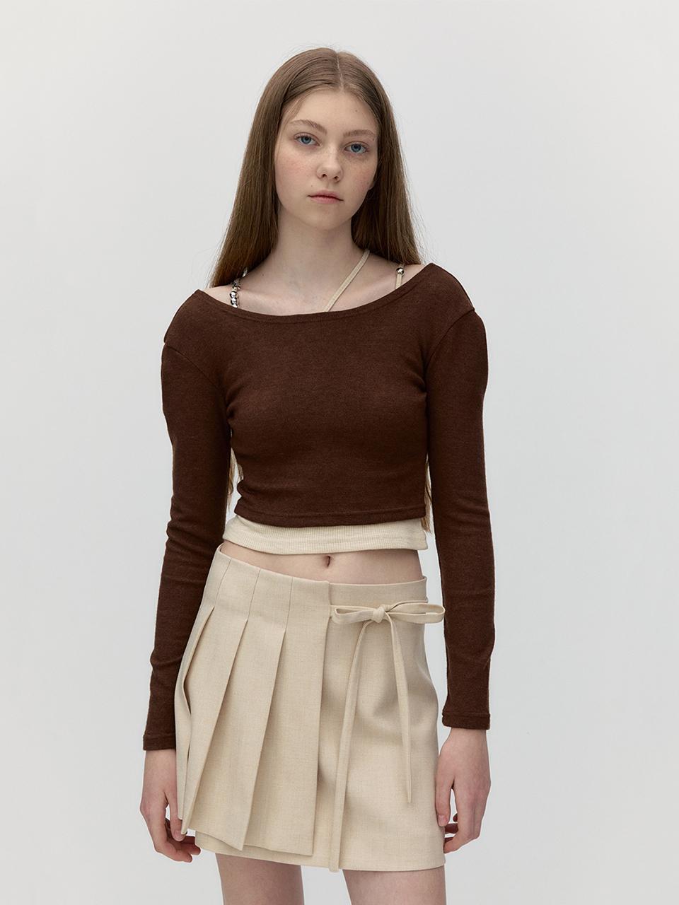 SOFT SEOUL SOFT BACK STRING TOP [BROWN]