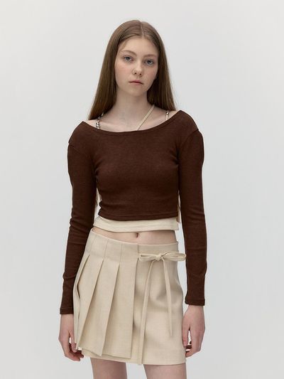 SOFT SEOUL SOFT BACK STRING TOP [BROWN]