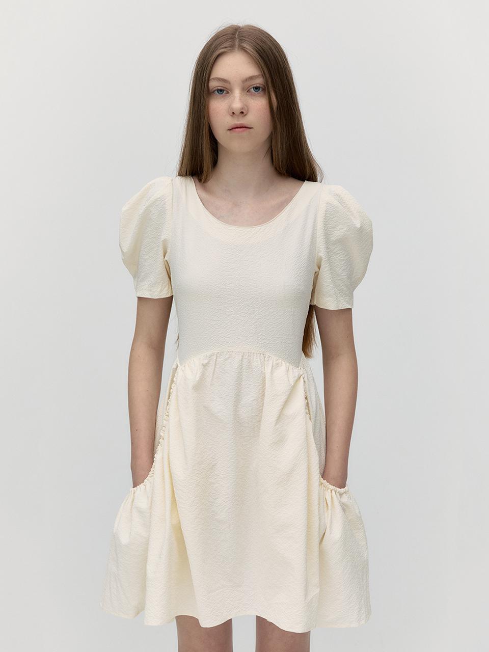 SOFT SEOUL STRING RIBBON PUFF ONE-PIECE
