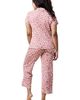 Softies Softies Aria - Slim Notch Collar Top and Capri Pant Sleepwear Set - 4