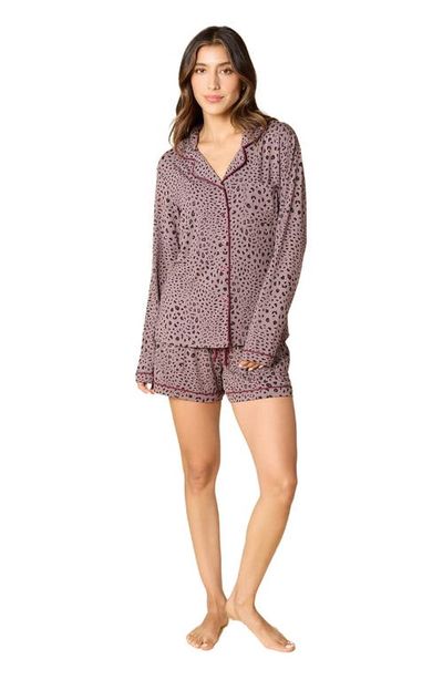Softies Softies Aria Slim Notch Collar Long Sleeve Short Set