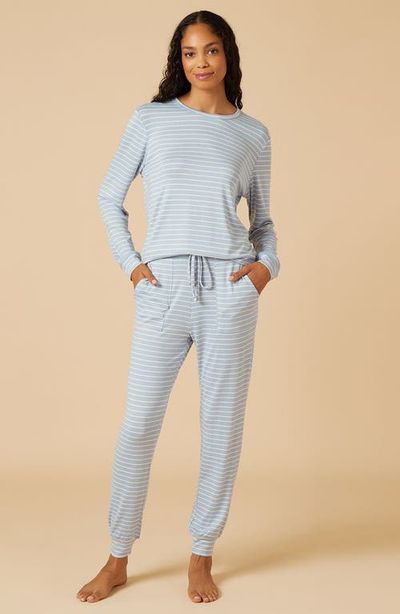 Softies Softies Dream Jersey Long Sleeve Crew Neck Lounge Set with Jogger Pant