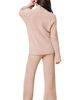 Softies Softies Solid Marshmallow Rib Mock Neck with Long Pant - 2