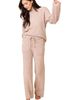 Softies Softies Solid Marshmallow Rib Mock Neck with Long Pant - 4