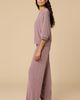 Softies Softies Terry Cropped Sleeve Crew Neck with Wide Leg Pant - 3