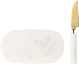 Soho Home Soho Home White Jermyn Chopping Board & Knife Set