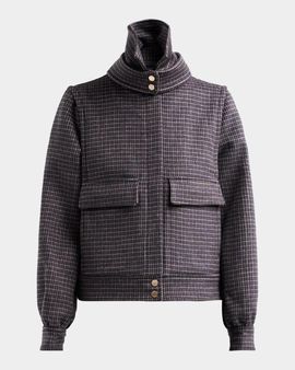 Soia & Kyo Gene-MC Mini-Check Wool Bomber Blouson