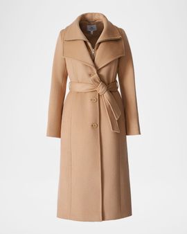 Soia & Kyo Ilana-U Belted Wool-Blend Coat with Bib