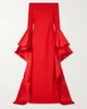 SOLACE LONDON Astria draped satin-trimmed crepe gown - 1