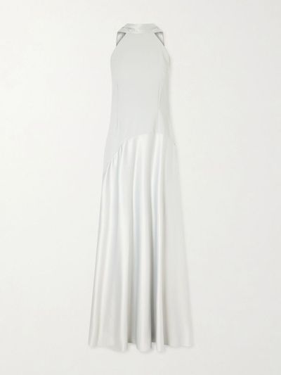 SOLACE LONDON Cece cape-effect crepe and satin gown