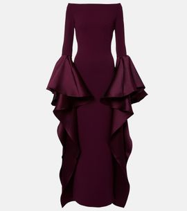 Solace London Solace London Astria off-shoulder satin-trimmed gown