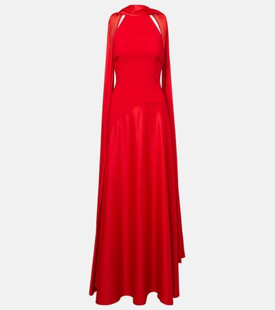 Solace London Solace London Cece crÃªpe and satin maxi dress