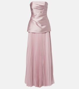 Solace London Solace London Claudette satin-trimmed bustier gown