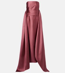 Solace London Solace London Draped strapless satin gown