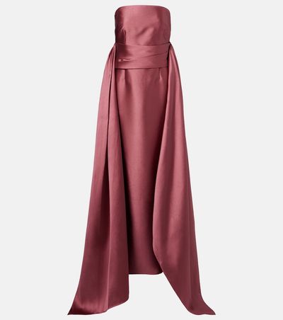 Solace London Solace London Draped strapless satin gown