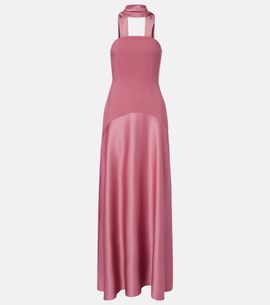 Solace London Solace London Mae satin-paneled bustier gown