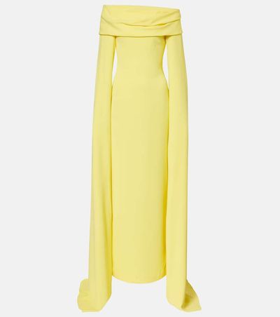 Solace London Solace London Nuri caped off-shoulder crÃªpe gown