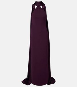 Solace London Solace London Ophelia cape-detail halterneck gown