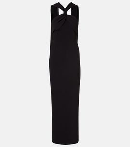 SOLACE LONDON - Irma off-the shoulder crepe and satin-twill gown SOLACE LONDON - Irma off-the shoulder crepe and satin-twill gown