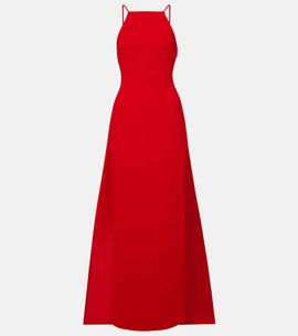 Solace London Solace London Ulla caped crÃªpe and satin gown