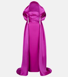 Solace London Solace London Vera caped satin gown