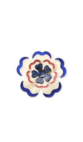 Solar Eclipse Solar Eclipse Hand-Painted Americana Flower Claw Hair Clip