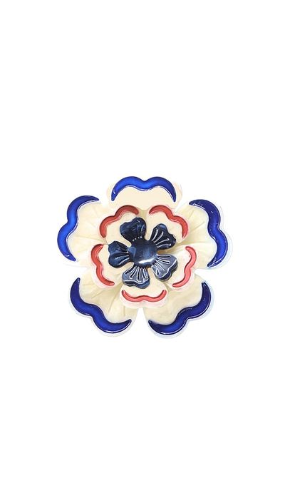 Solar Eclipse Solar Eclipse Hand-Painted Americana Flower Claw Hair Clip