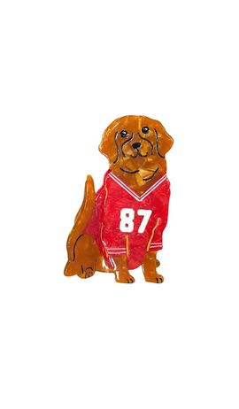 Solar Eclipse Solar Eclipse Hand-Painted Football Dog Claw Hair Clip