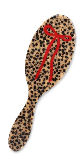 Solar Eclipse Solar Eclipse Hand-Painted Leopard Bow Amazing Hair Day Brush Leopard One