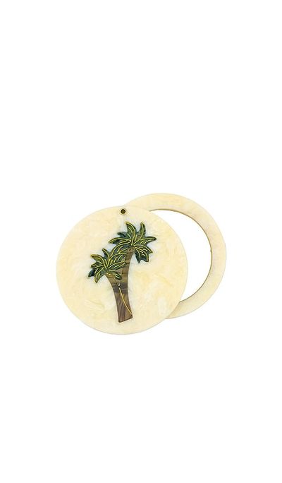 Solar Eclipse Solar Eclipse Hand-painted Palm Tree Compact Mirror