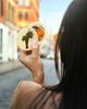 Solar Eclipse Solar Eclipse Hand-painted Palm Tree Compact Mirror - 2