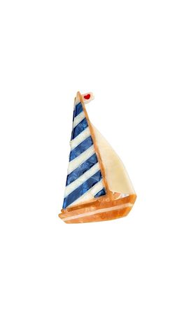 Solar Eclipse Solar Eclipse Hand-painted Sailboat Claw Hair Clip