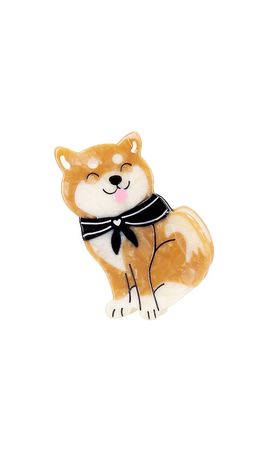 Solar Eclipse Solar Eclipse Hand-Painted Shiba Inu Claw Hair Clip