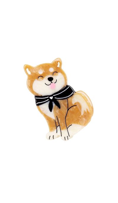 Solar Eclipse Solar Eclipse Hand-Painted Shiba Inu Claw Hair Clip
