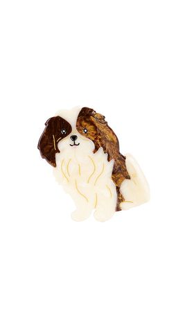 Solar Eclipse Solar Eclipse Hand-Painted Shih Tzu Pup Claw Hair Clip